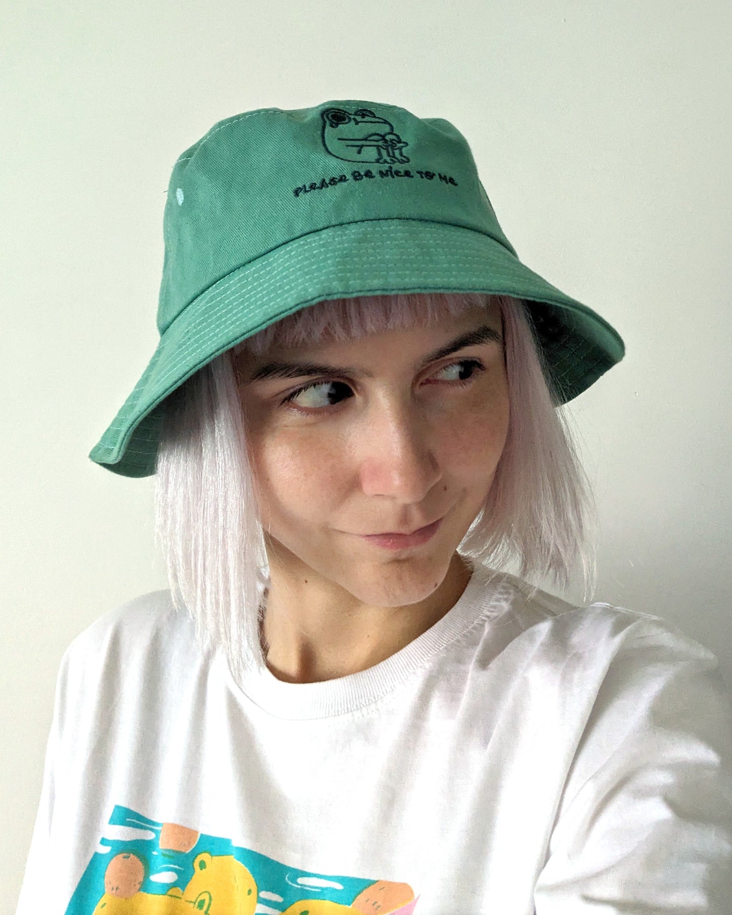Please be Nice to Me - Green Bucket Hat