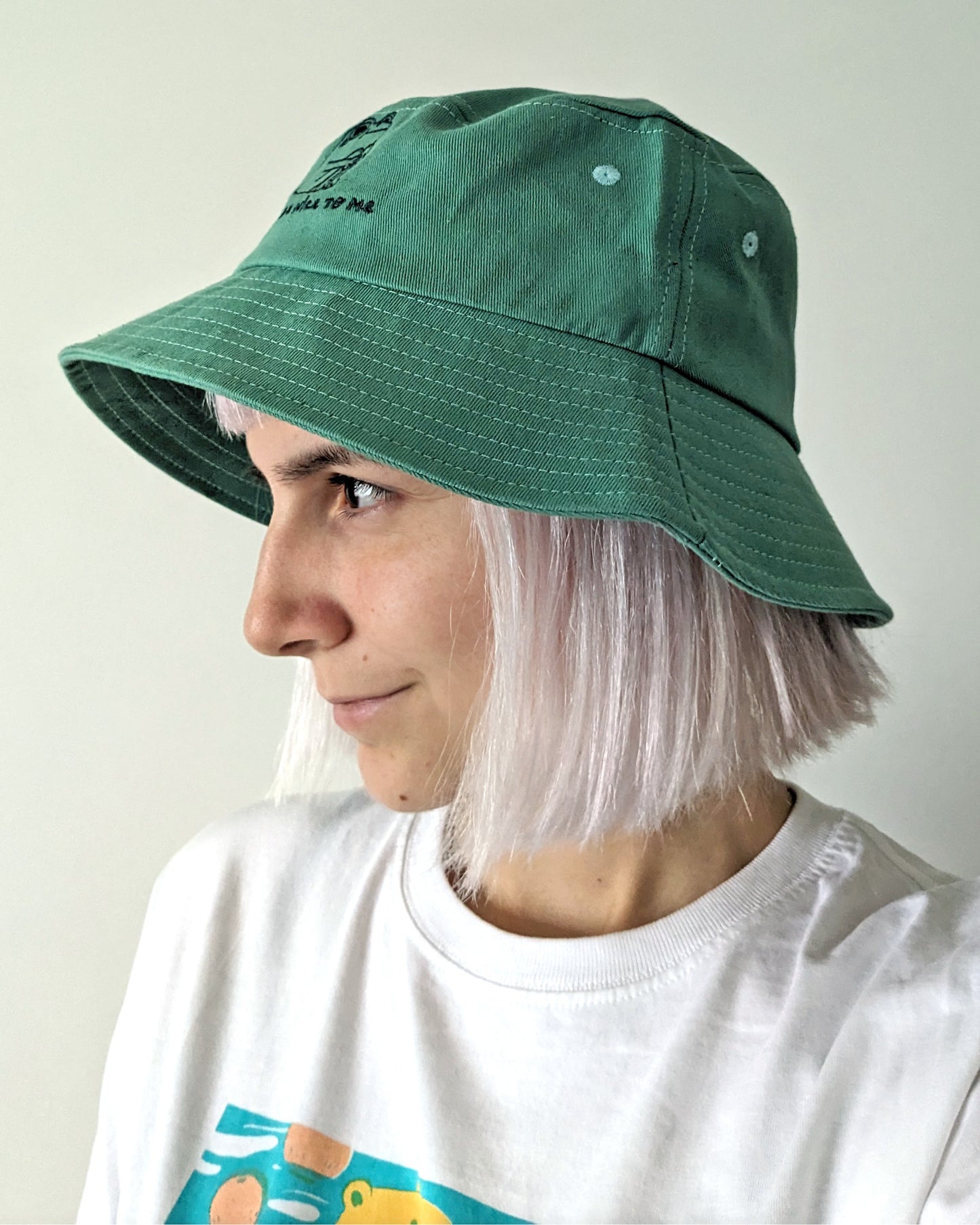 Please be Nice to Me - Green Bucket Hat