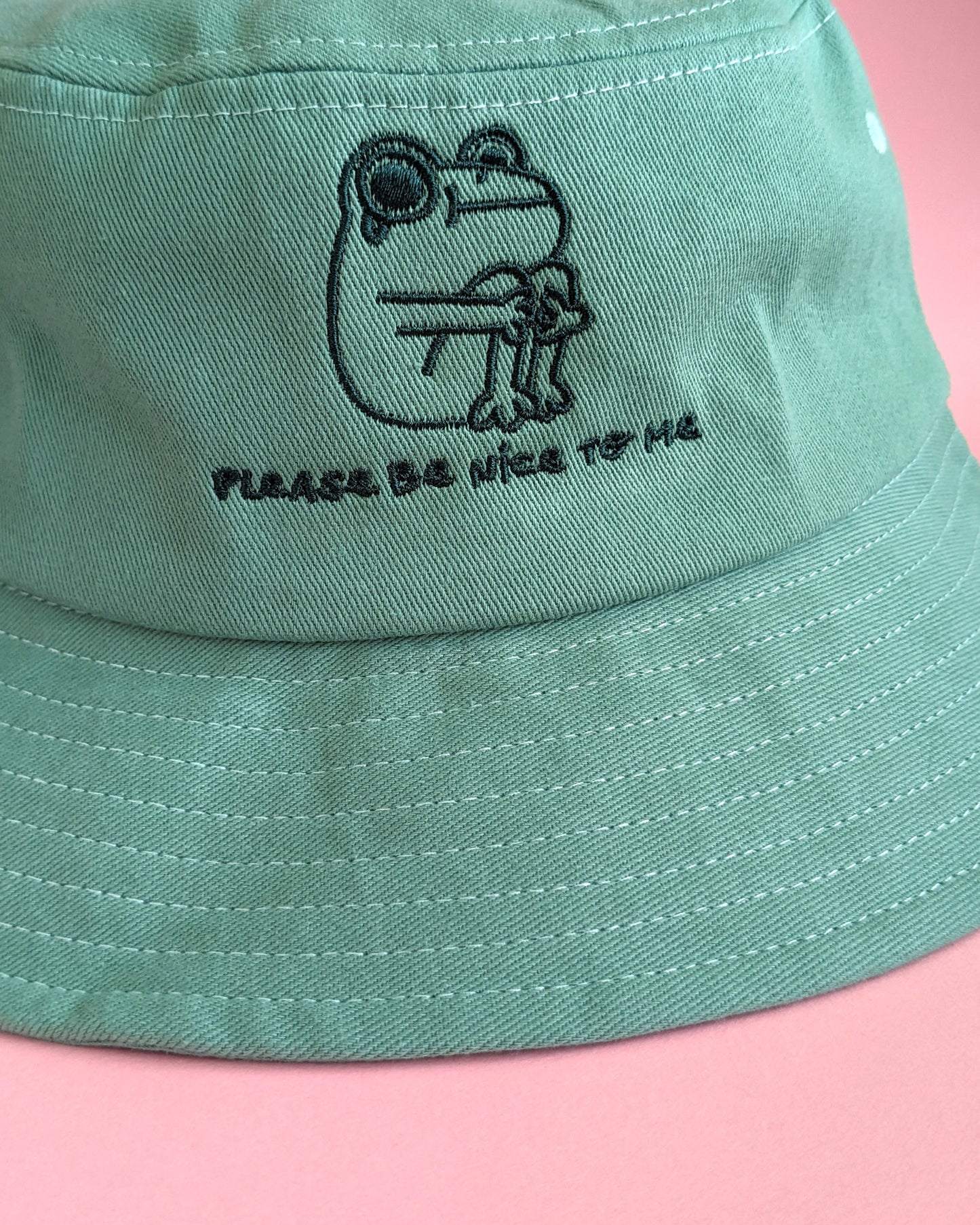 Please be Nice to Me - Green Bucket Hat