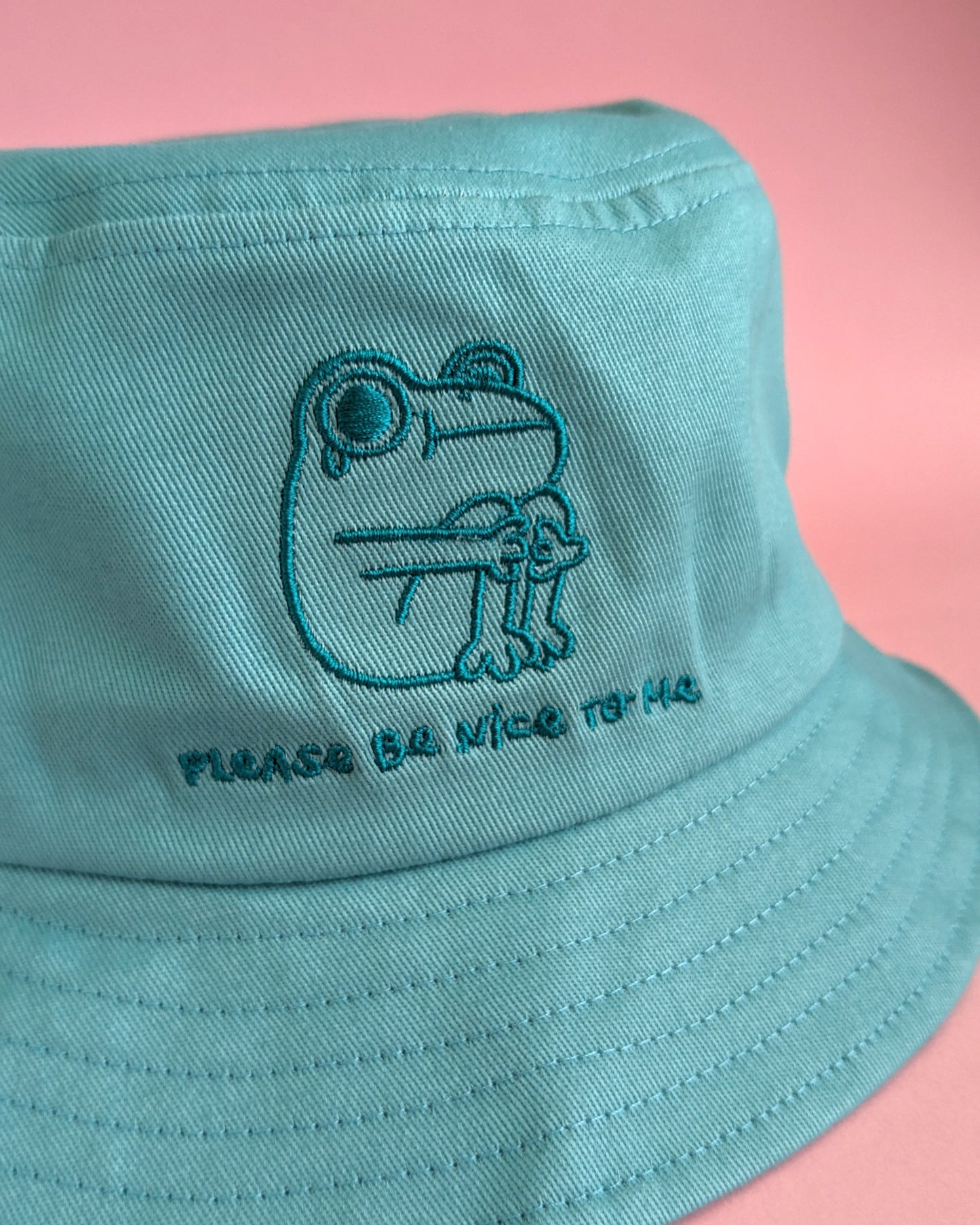 Please be Nice to Me - Teal Bucket Hat