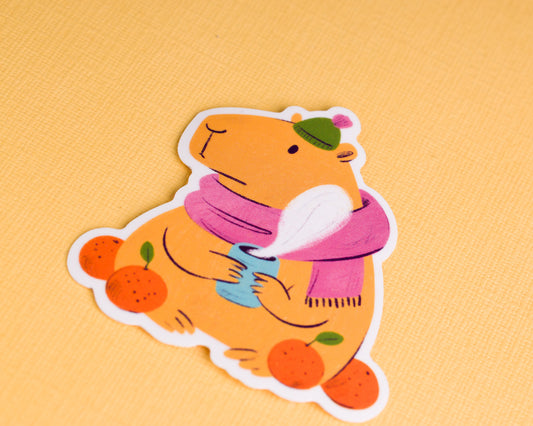Cozy Capybara - Vinyl Sticker