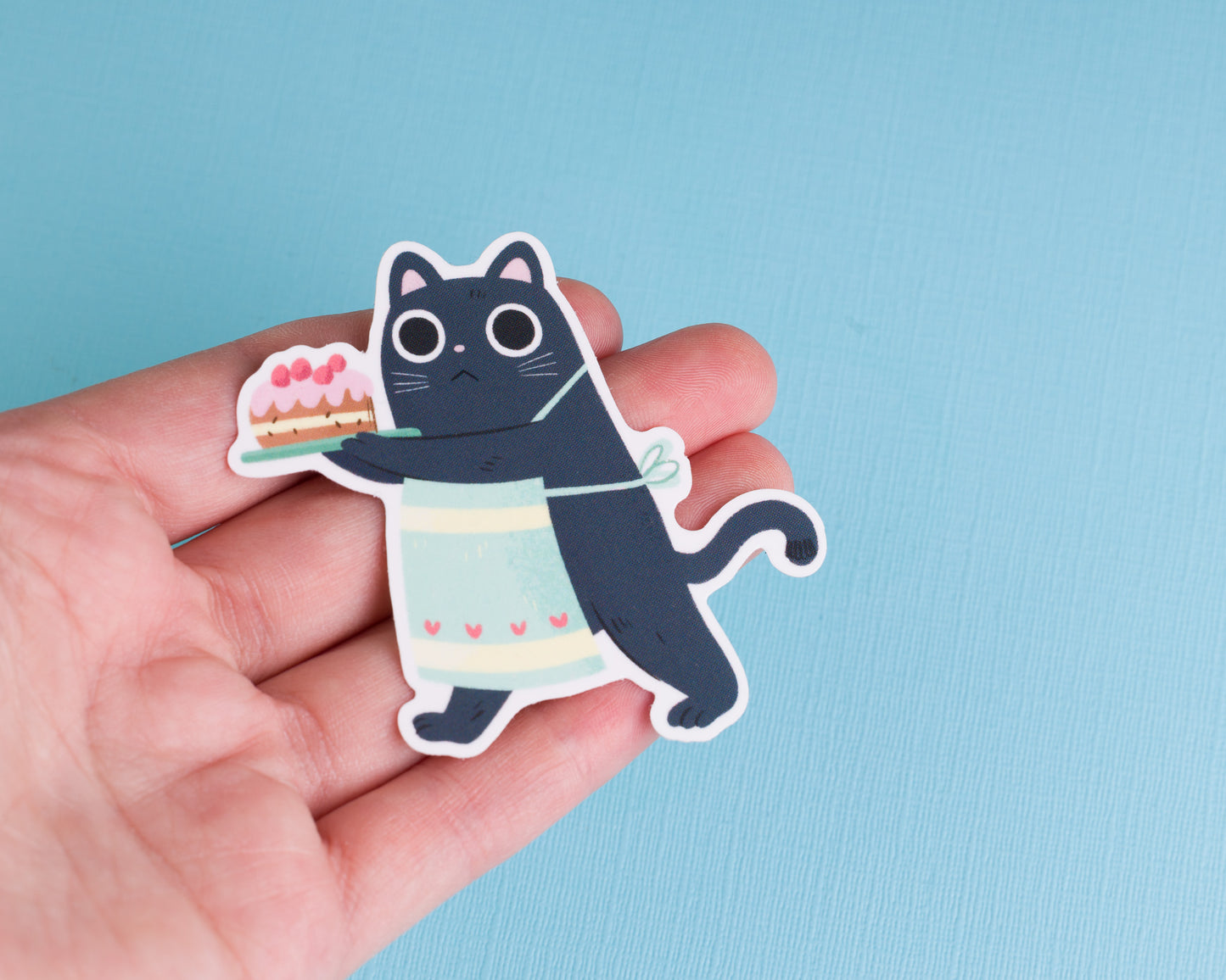 Cat with Cake - Vinyl Sticker