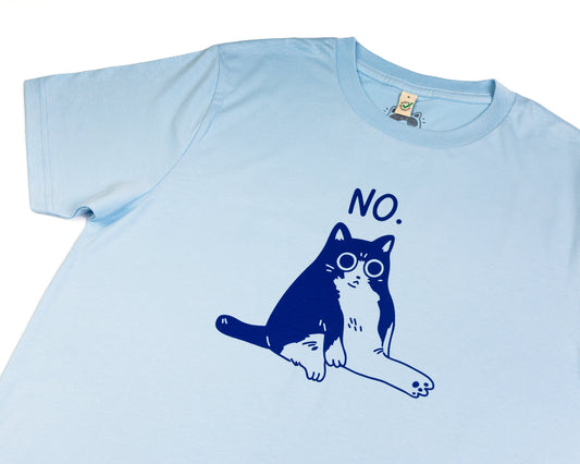 Chubby Cat NO - Light Blue T-shirt