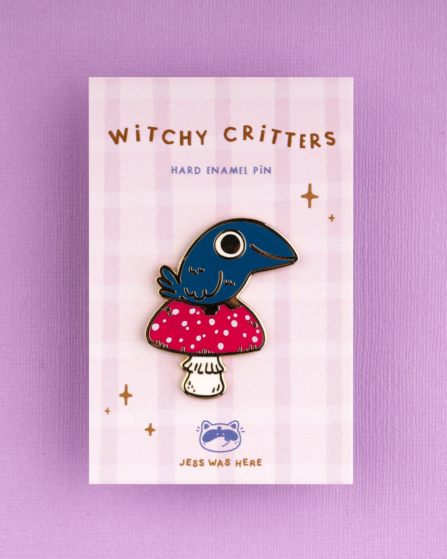 Crow on a Mushroom - Enamel Pin