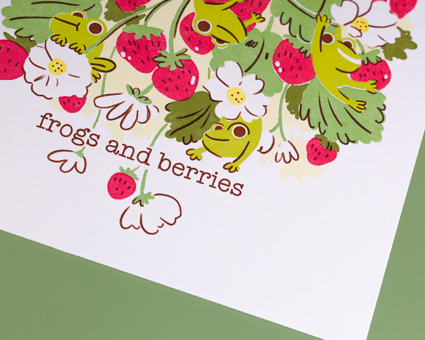 Frogs and Berries - A5 Art Print