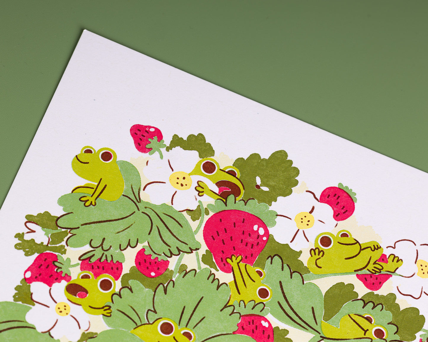 Frogs and Berries - A5 Art Print