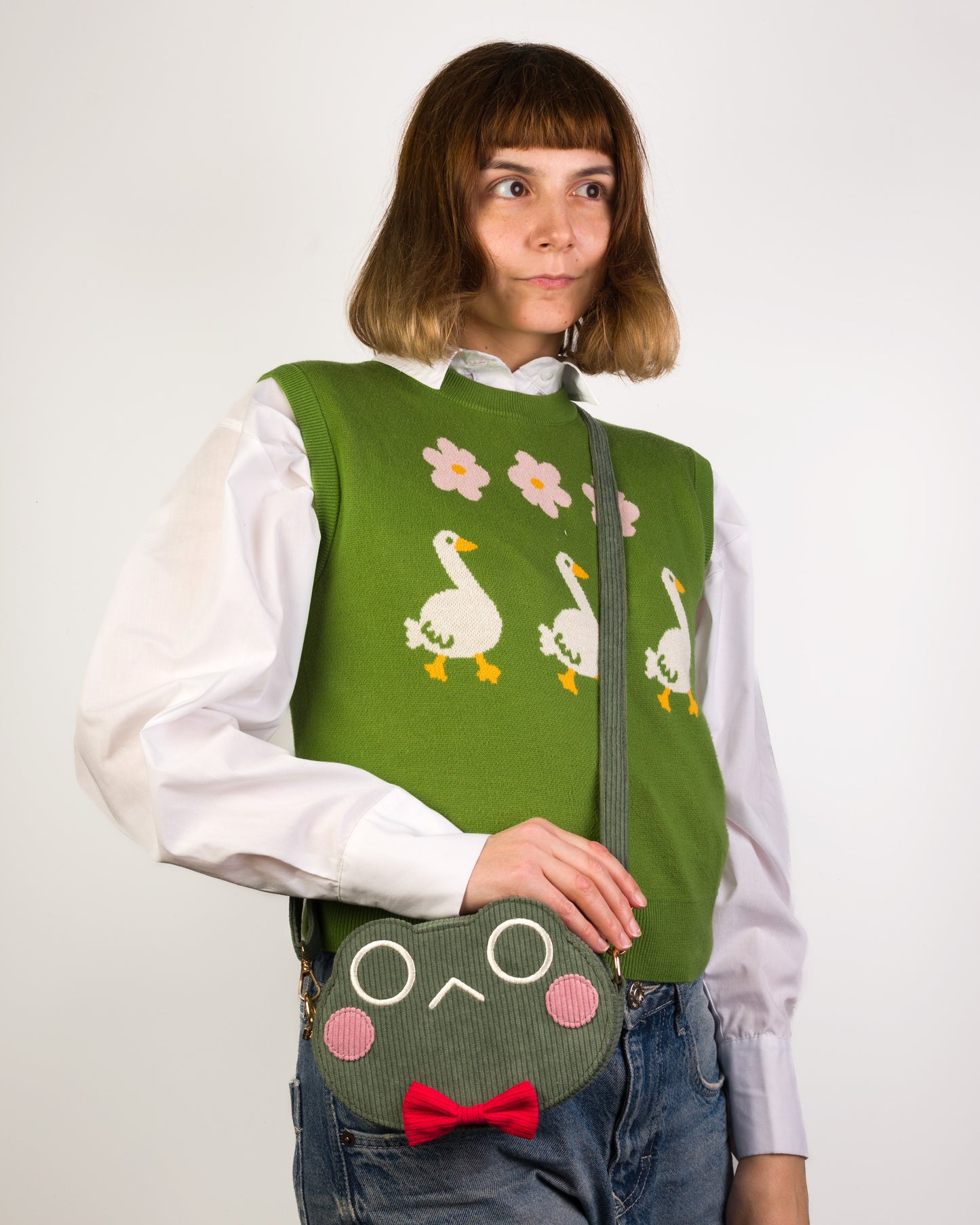 Mini Frog - Corduroy Crossbody bag