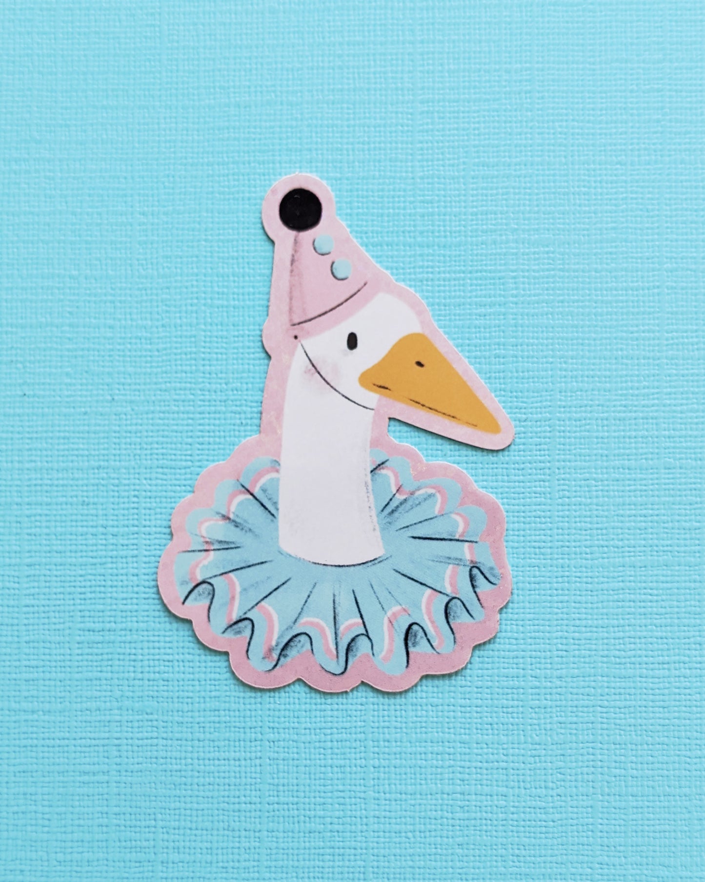 Goose Clown - Pink Glitter Vinyl Sticker