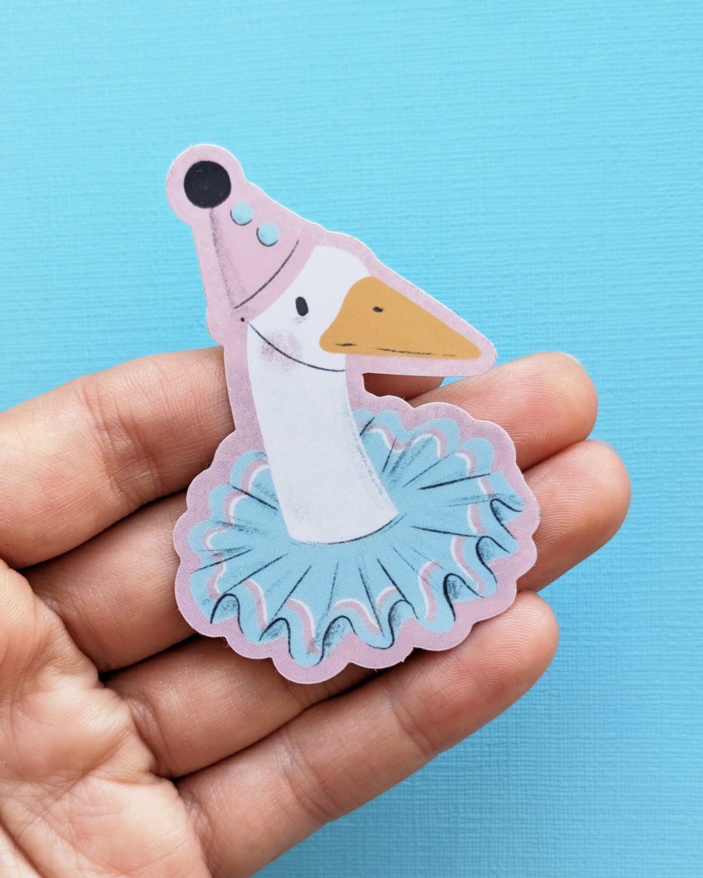 Goose Clown - Pink Glitter Vinyl Sticker
