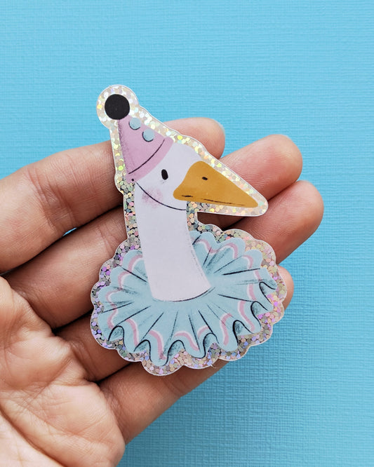Goose Clown - Glitter Vinyl Sticker