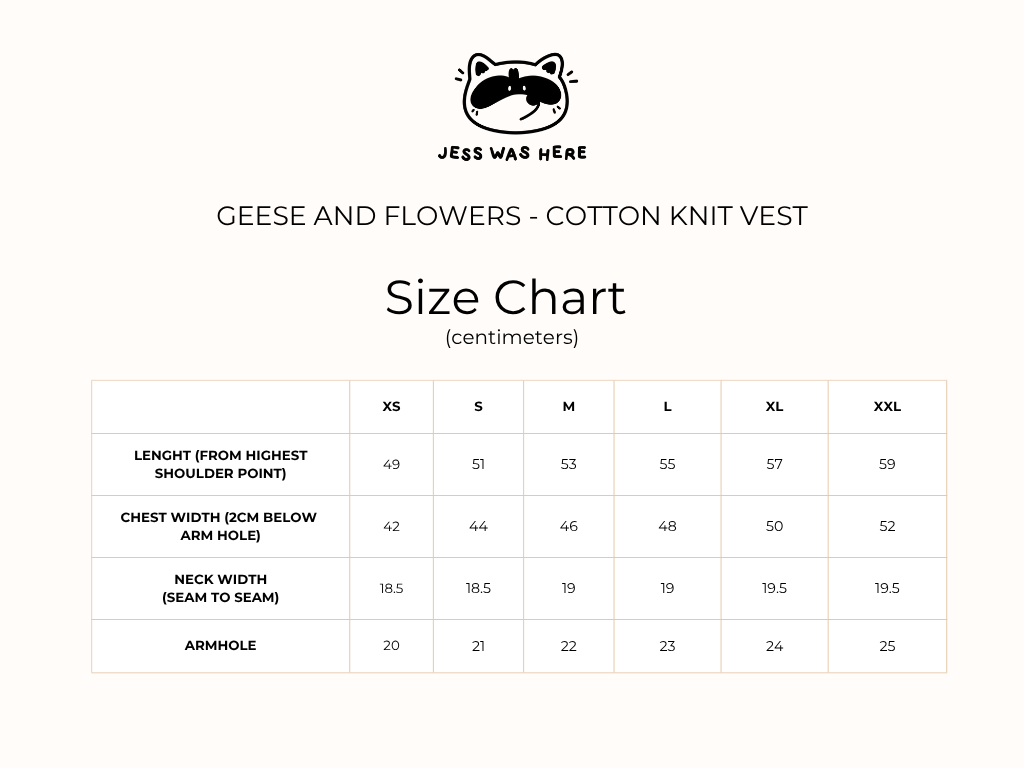 Geese and Flowers - Cotton Knit Vest