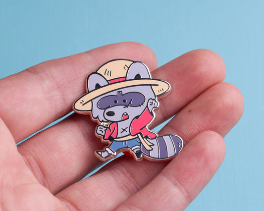 Straw Hat - Raccoon Pirates Enamel Pin