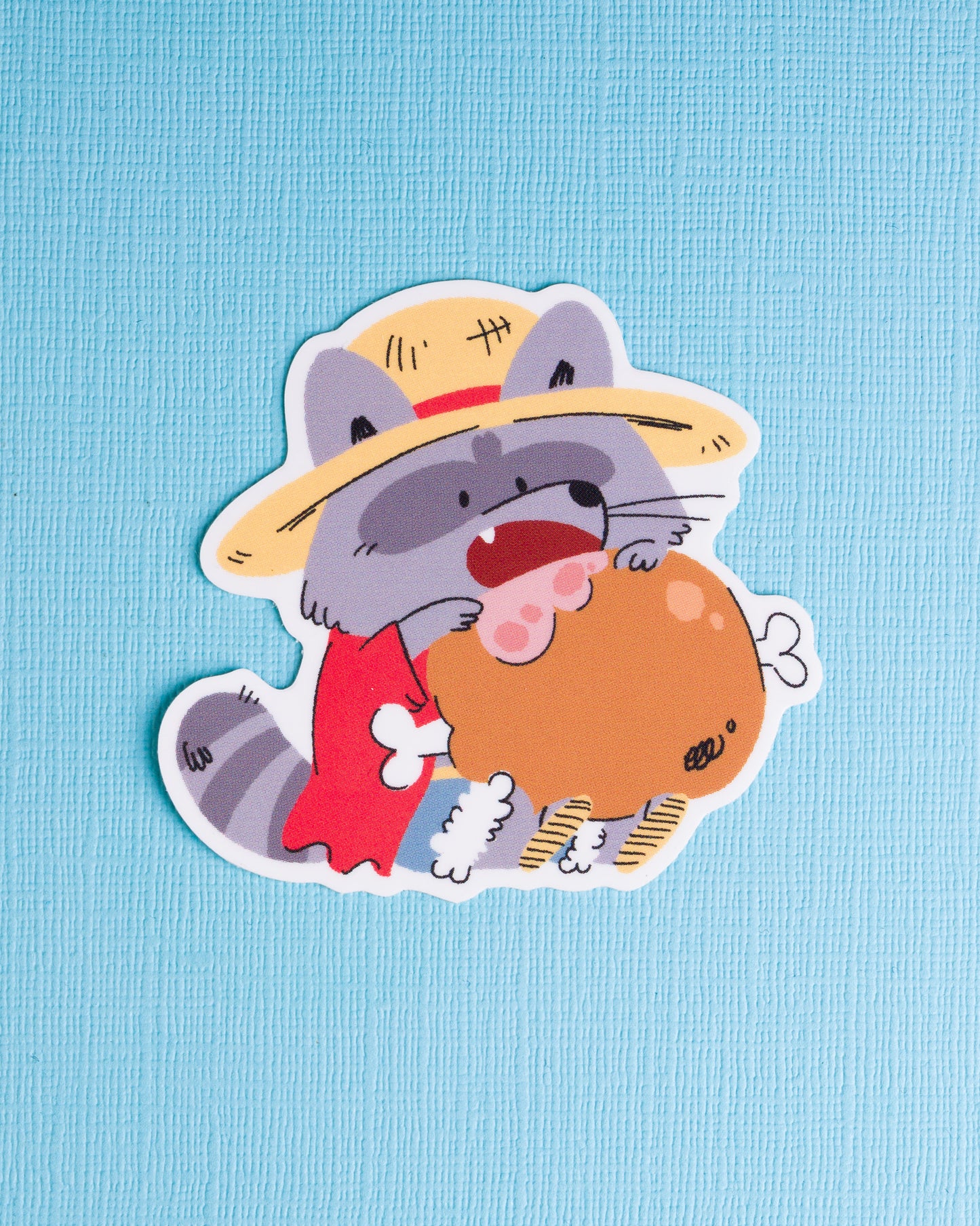 Straw Hat - Raccoon Pirates Vinyl Sticker