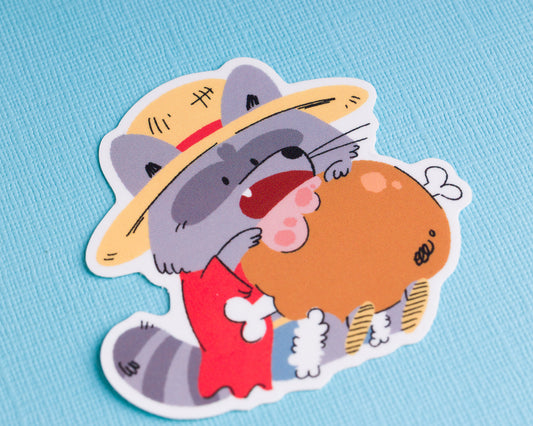Straw Hat - Raccoon Pirates Vinyl Sticker