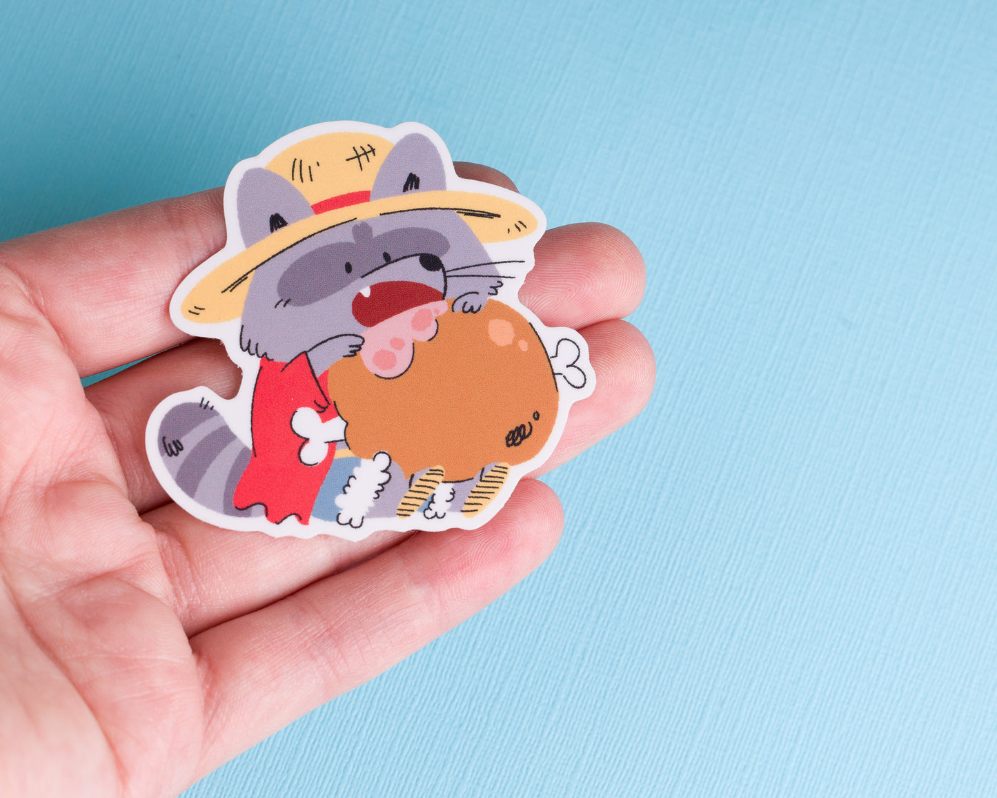 Straw Hat - Raccoon Pirates Vinyl Sticker