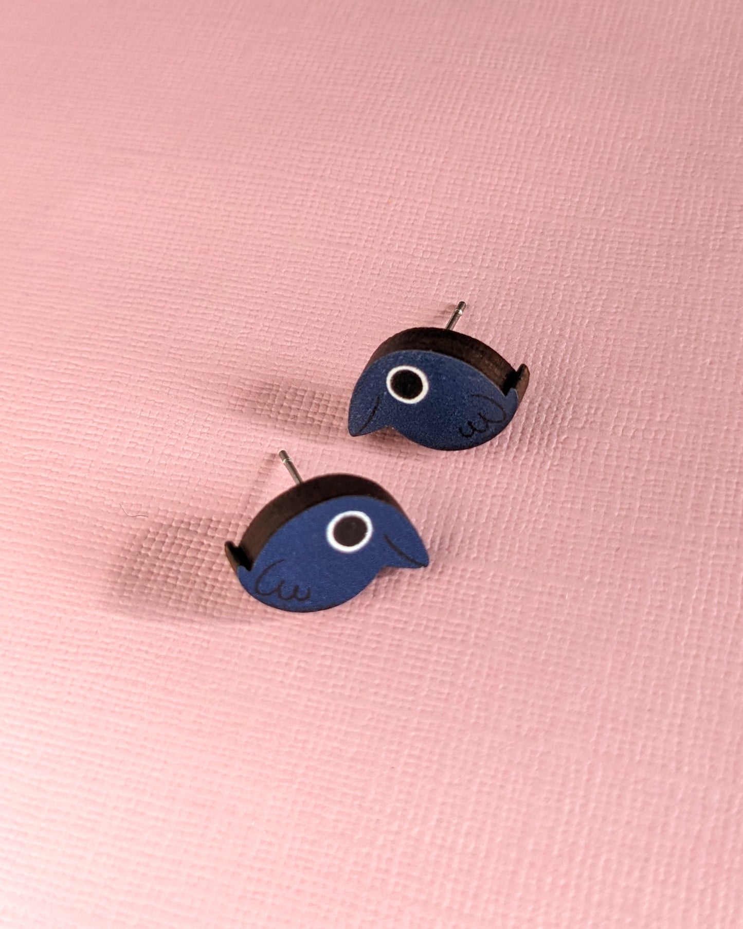 Mini Crows - Wooden Earrings