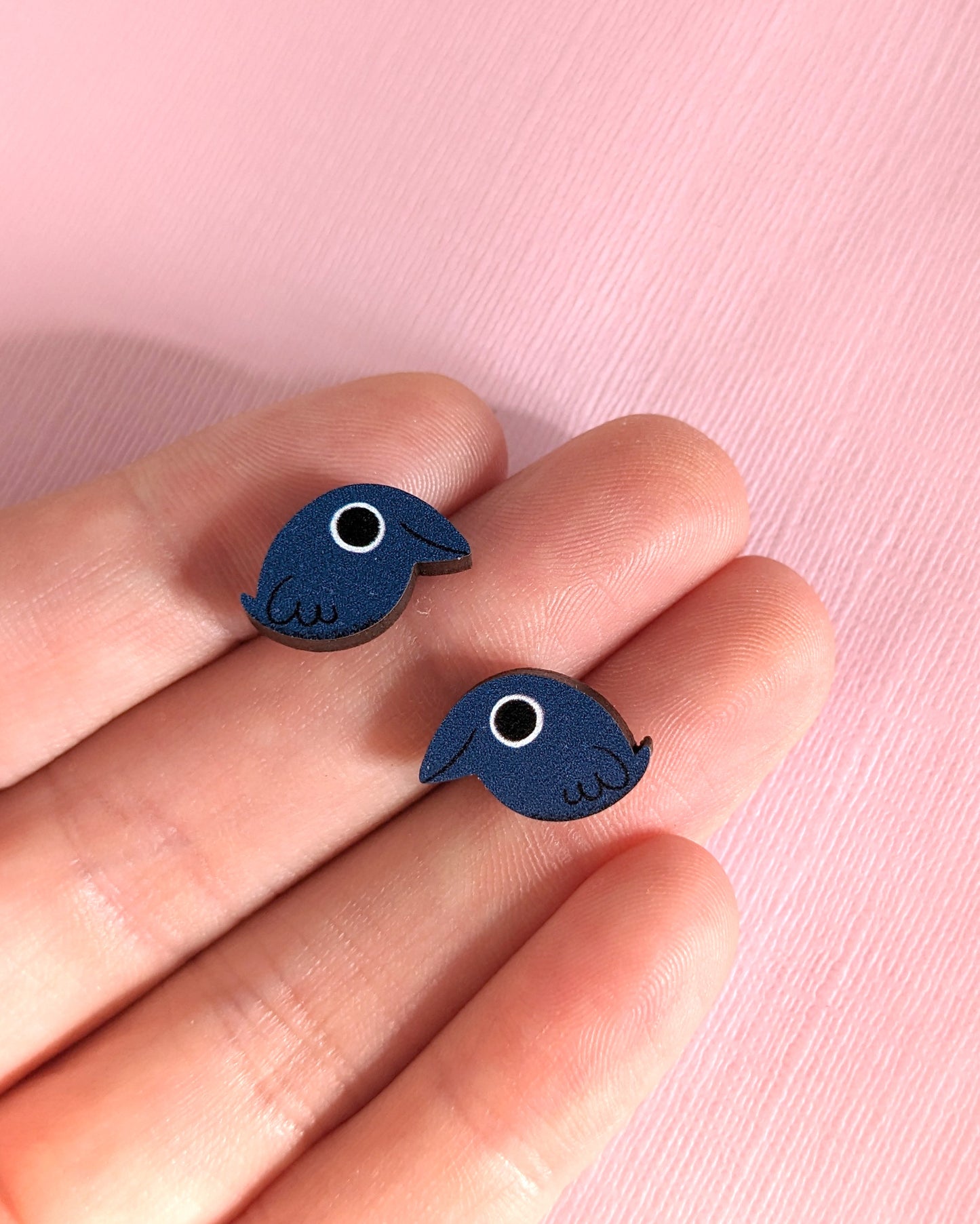 Mini Crows - Wooden Earrings