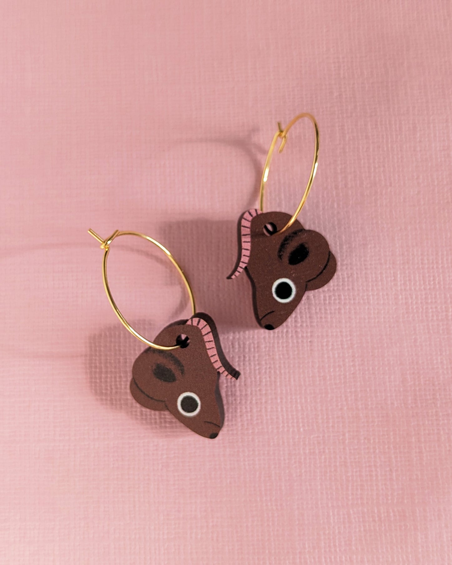Tiny Mice - Wooden Earrings