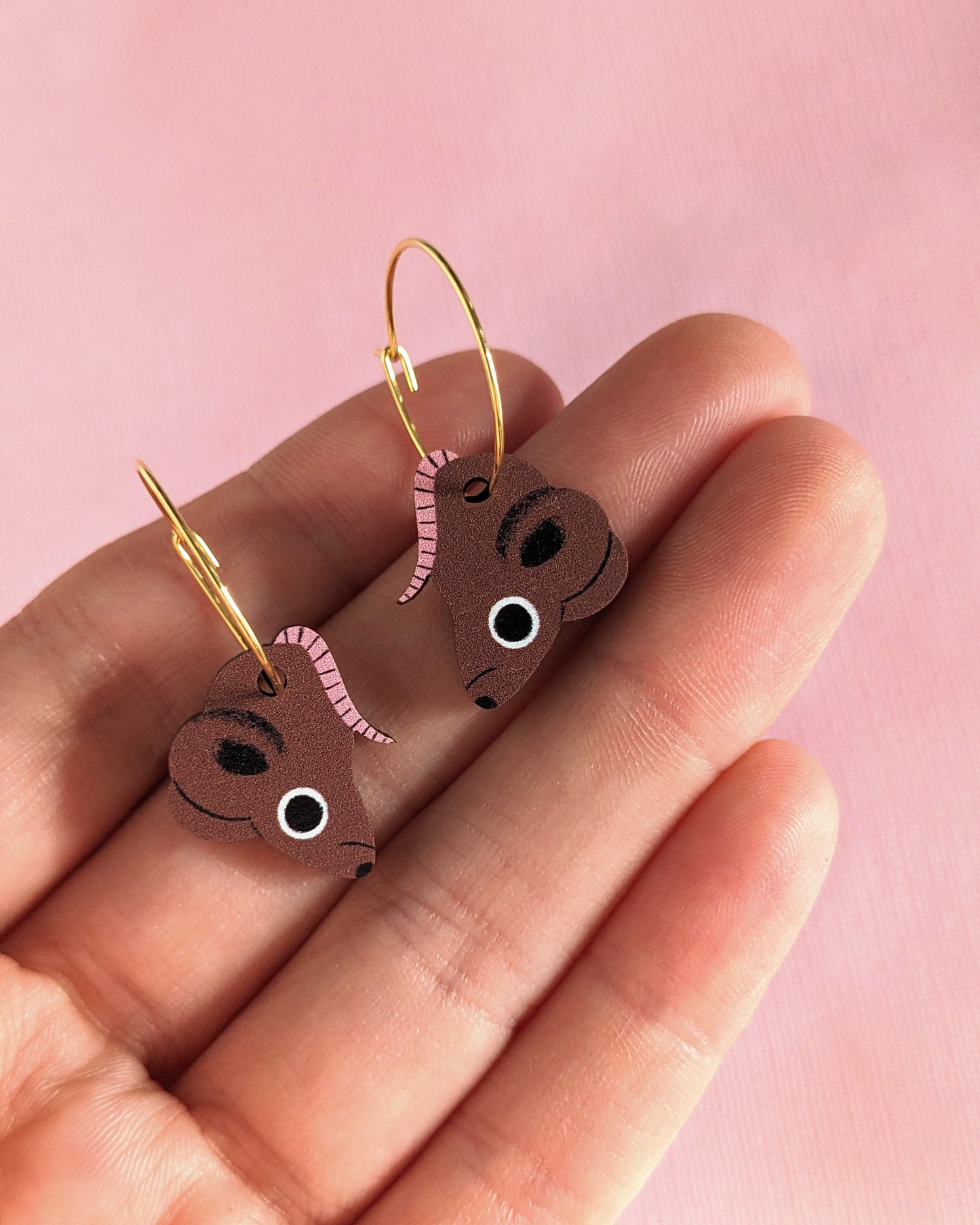 Tiny Mice - Wooden Earrings