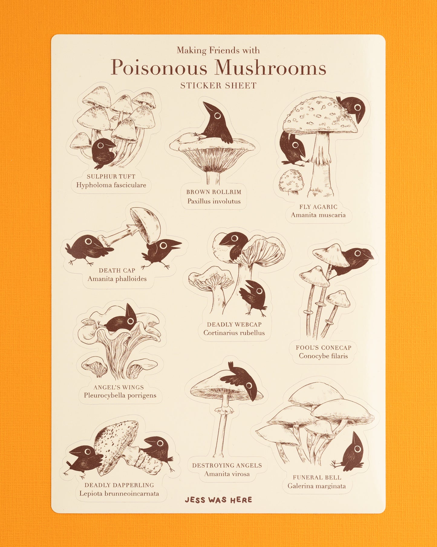 Poisonous Mushrooms - Vinyl Sticker Sheet