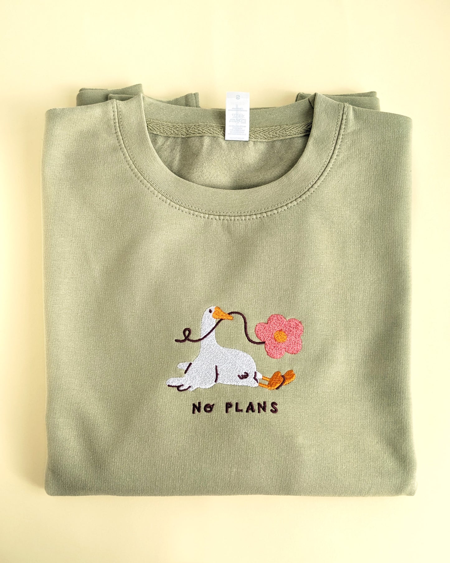 No Plans - Embroidered Pistachio Sweatshirt