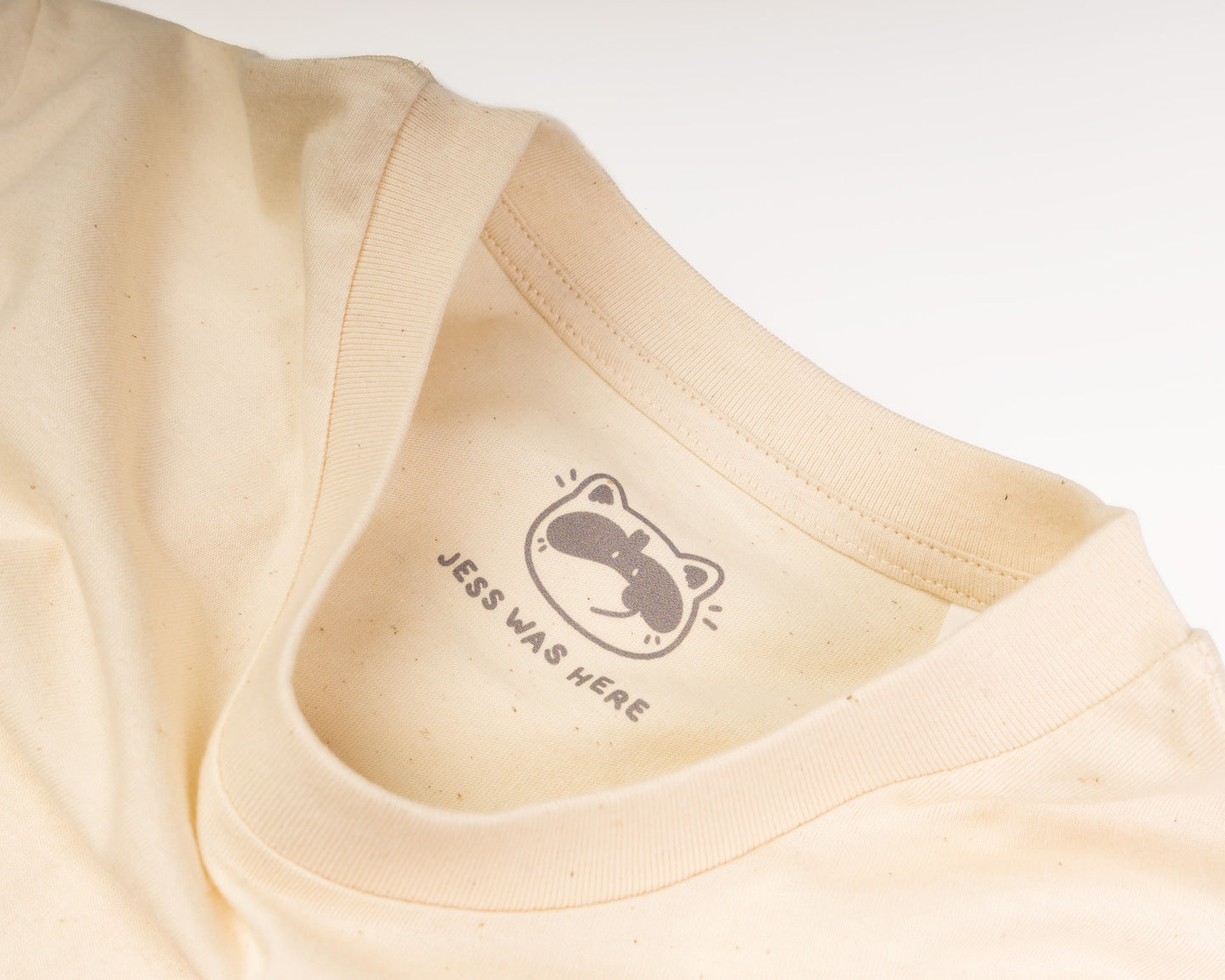 OLD VERSION Not Today - Raccoon Embroidered Natural White T-shirt