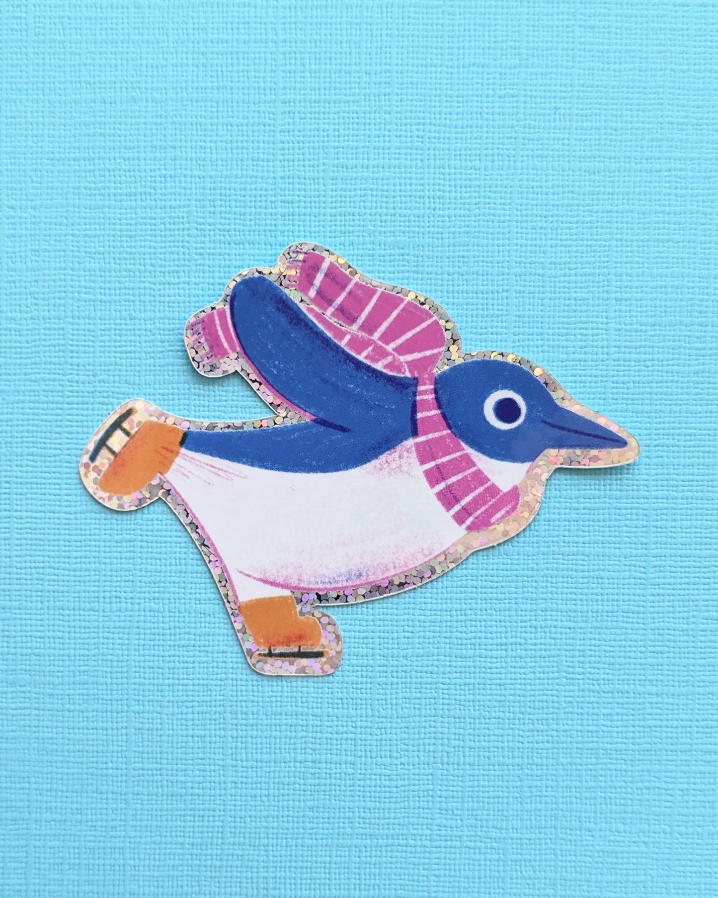 Fancy Penguin - Glitter Vinyl Sticker
