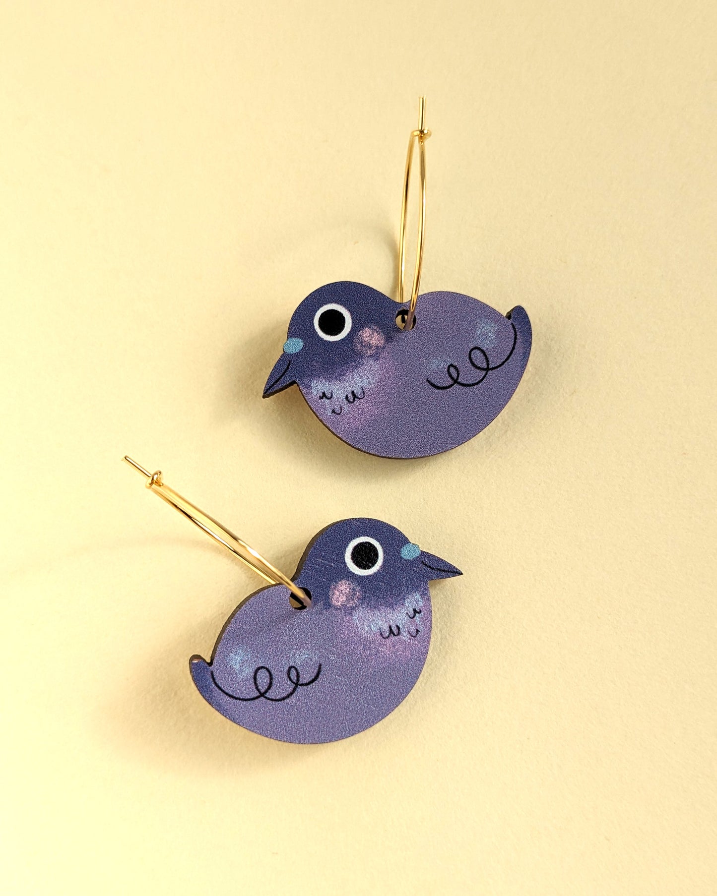 Pigeons - Wooden Earrings