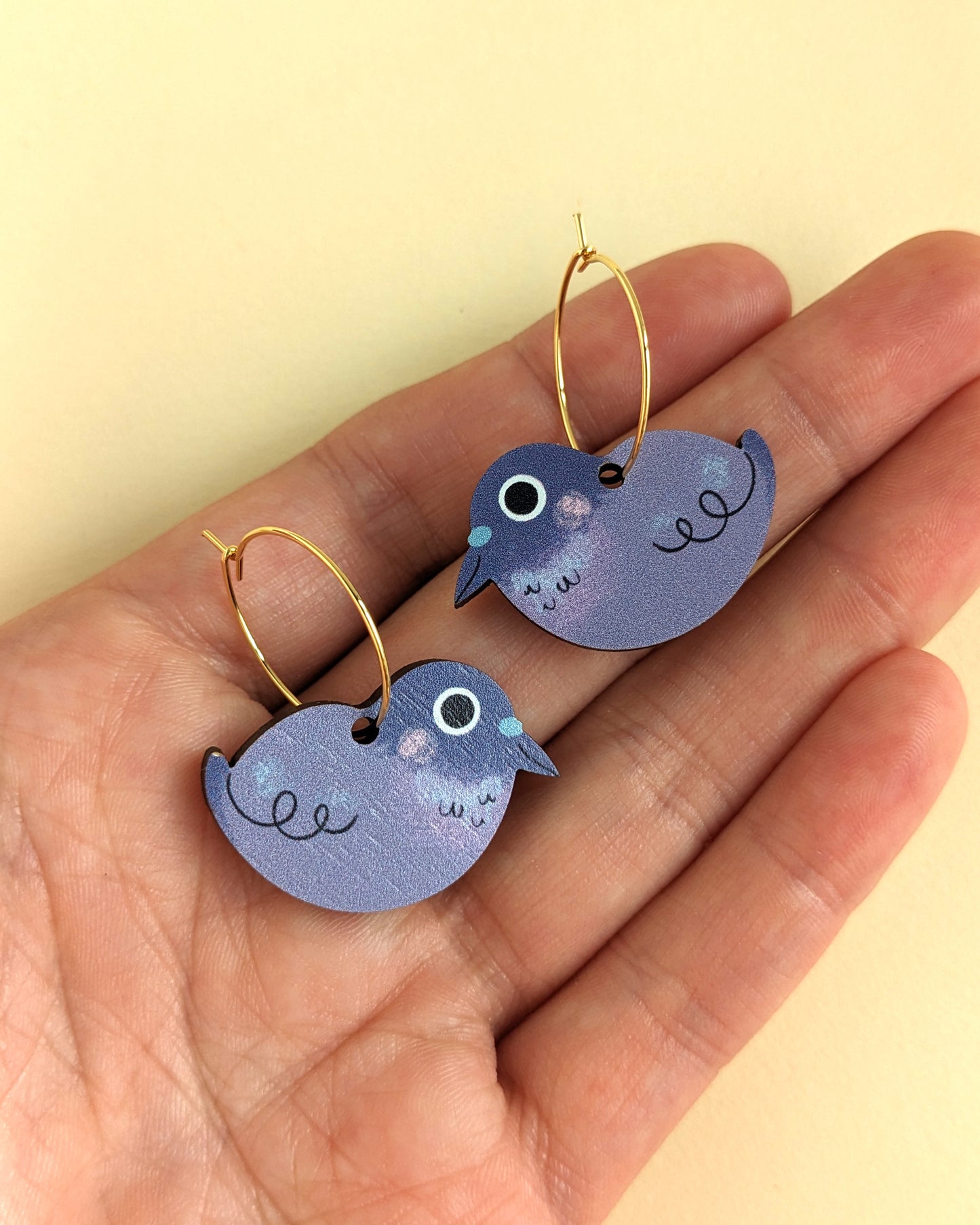 Pigeons - Wooden Earrings