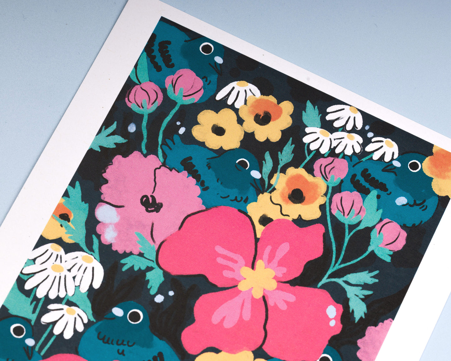 Pigeons & Flora - A5/A4 Art Print