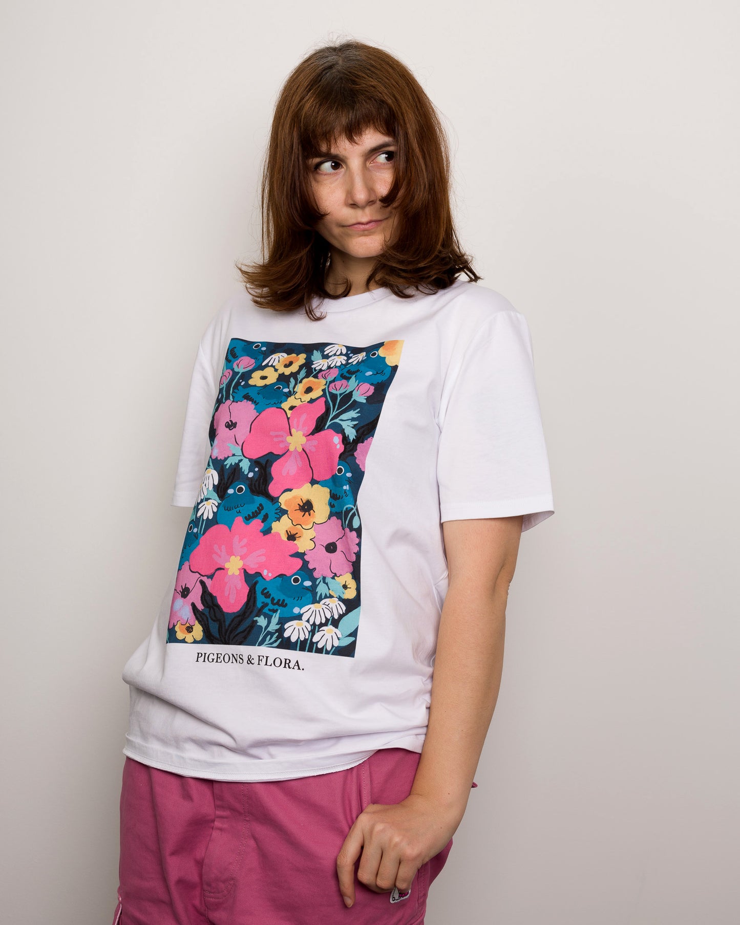 Pigeons & Flora - White T-shirt