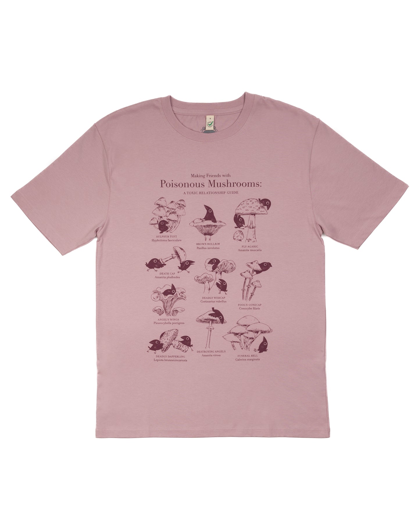 NEW Poisonous Mushrooms - Purple Rose Pink T-shirt