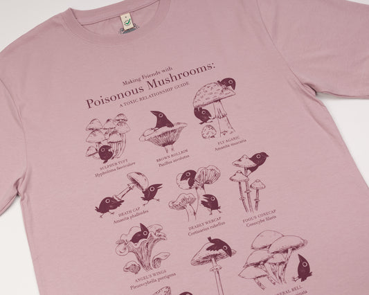 NEW Poisonous Mushrooms - Purple Rose Pink T-shirt