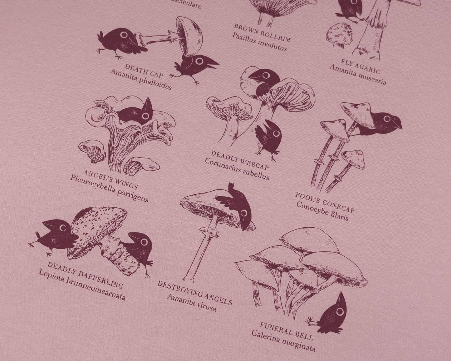 NEW Poisonous Mushrooms - Purple Rose Pink T-shirt