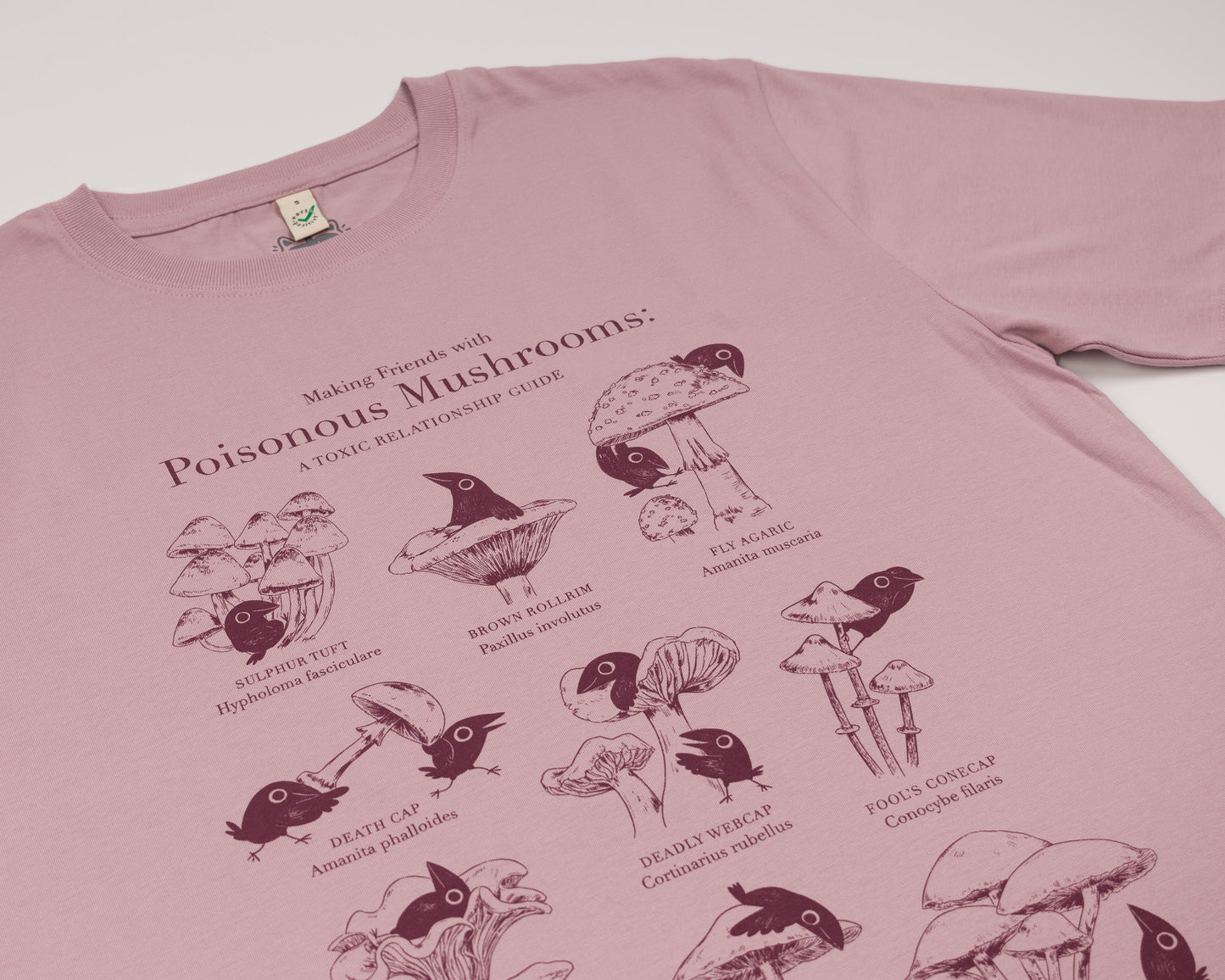 NEW Poisonous Mushrooms - Purple Rose Pink T-shirt