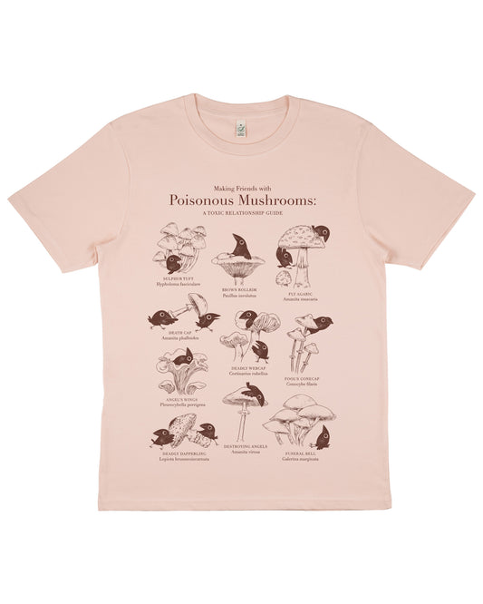 Poisonous Mushrooms - Misty Pink T-shirt