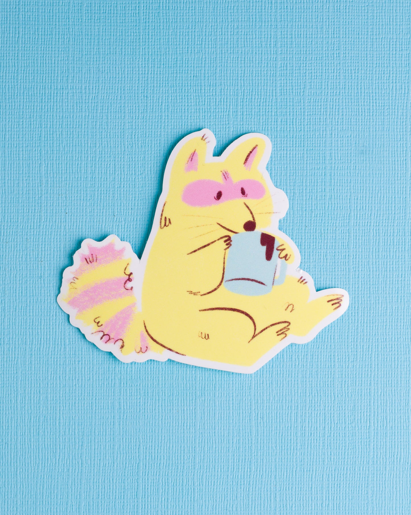 Caffeinated Raccoon - Vinyl Sticker