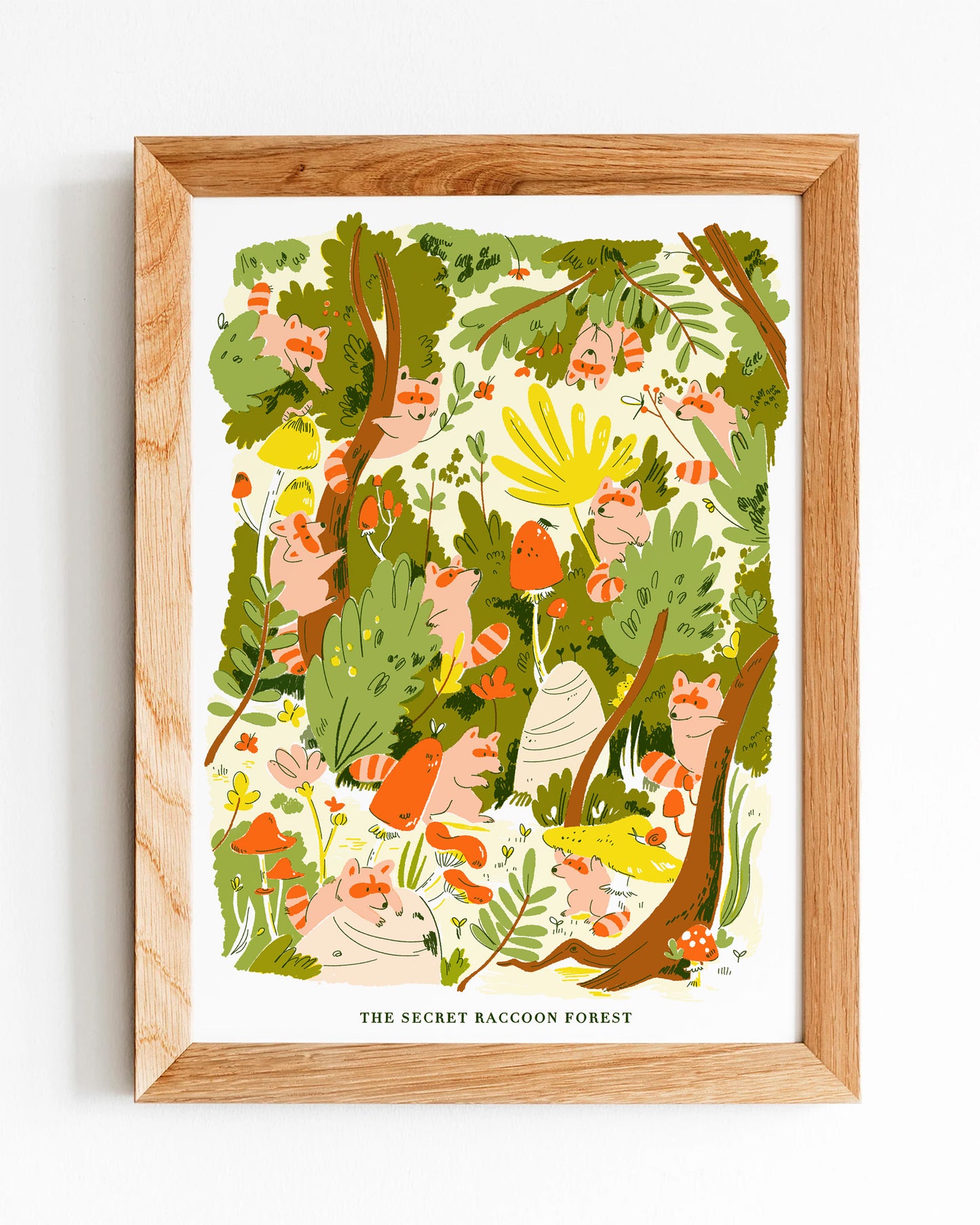 The Secret Raccoon Forest - A5 Art Print