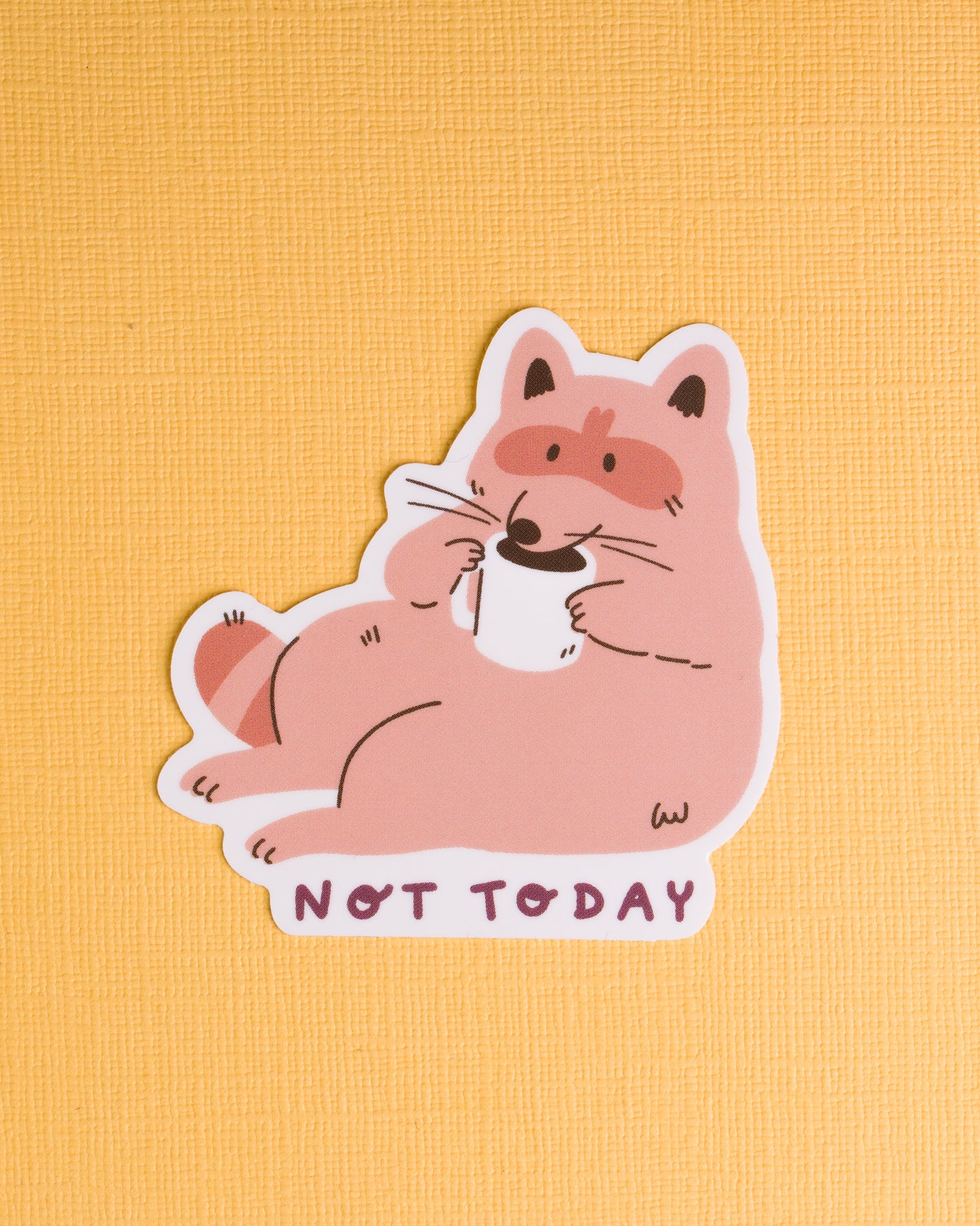 Raccoon Not Today - Vinyl Sticker