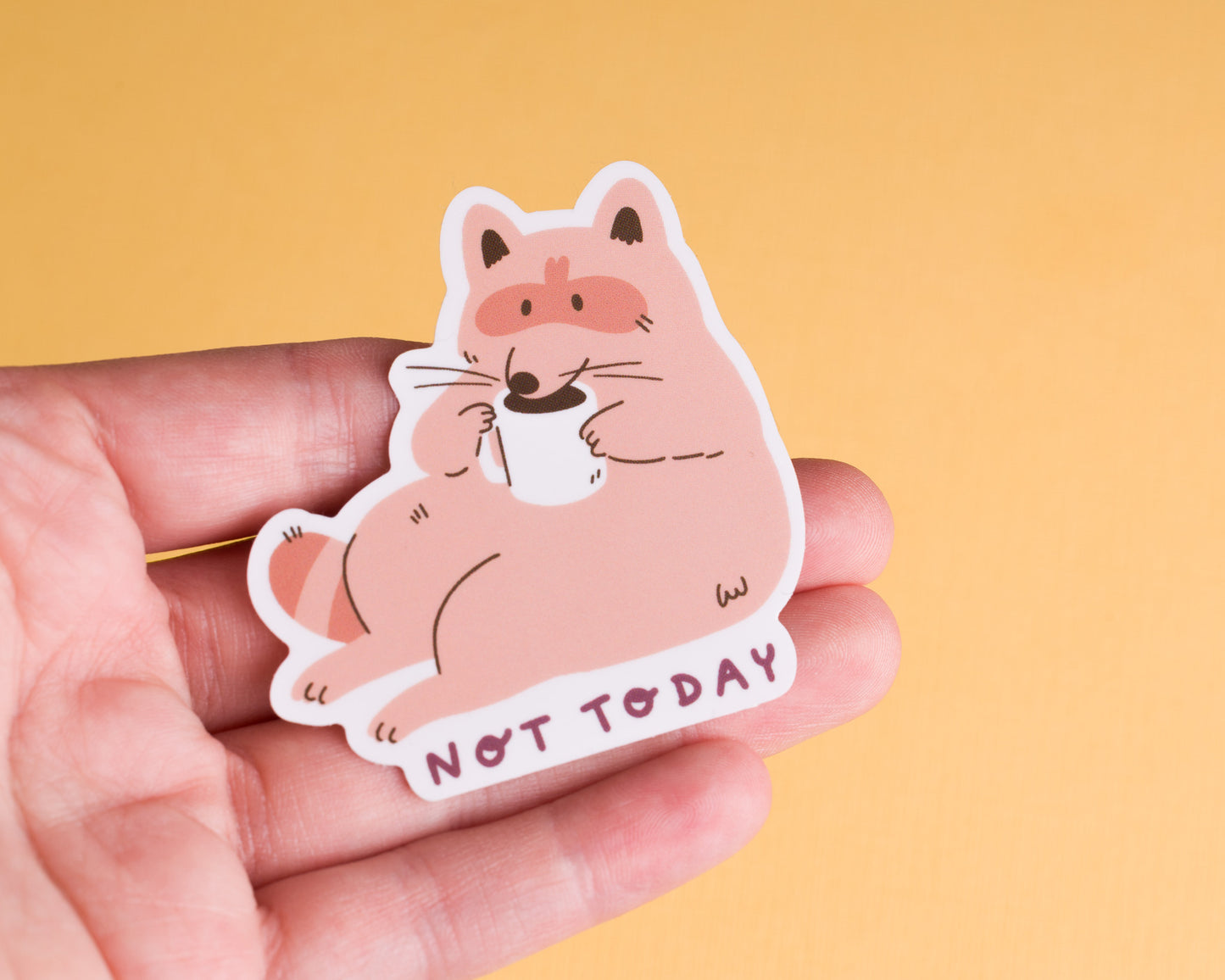 Raccoon Not Today - Vinyl Sticker