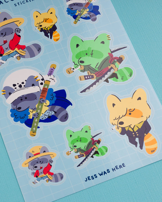 Raccoon Pirates - Vinyl Sticker Sheet