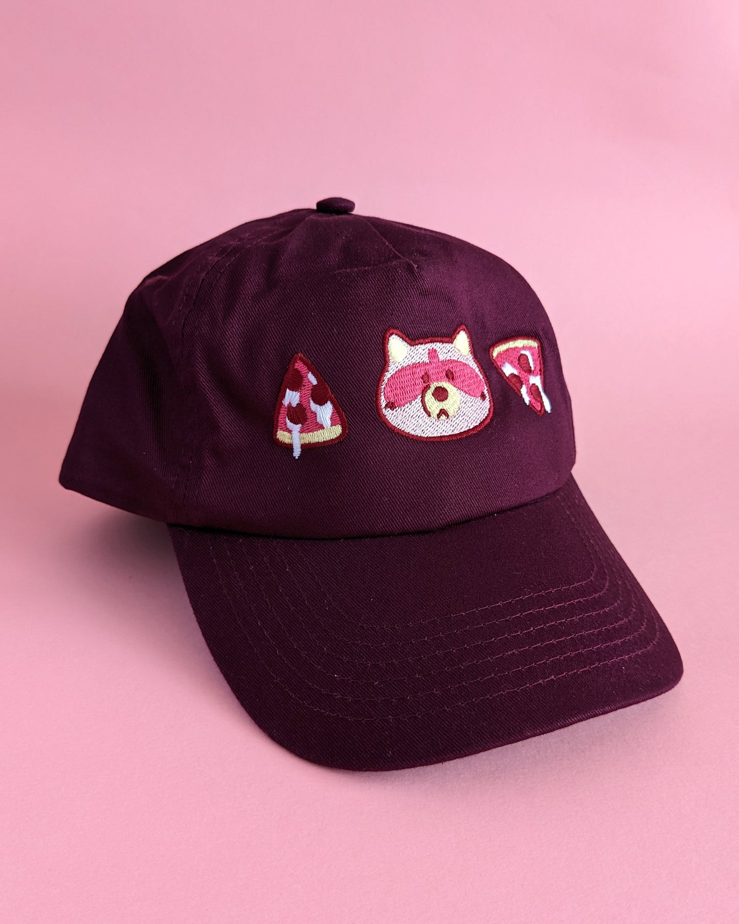 Pizza Raccoon - Burgundy Cap