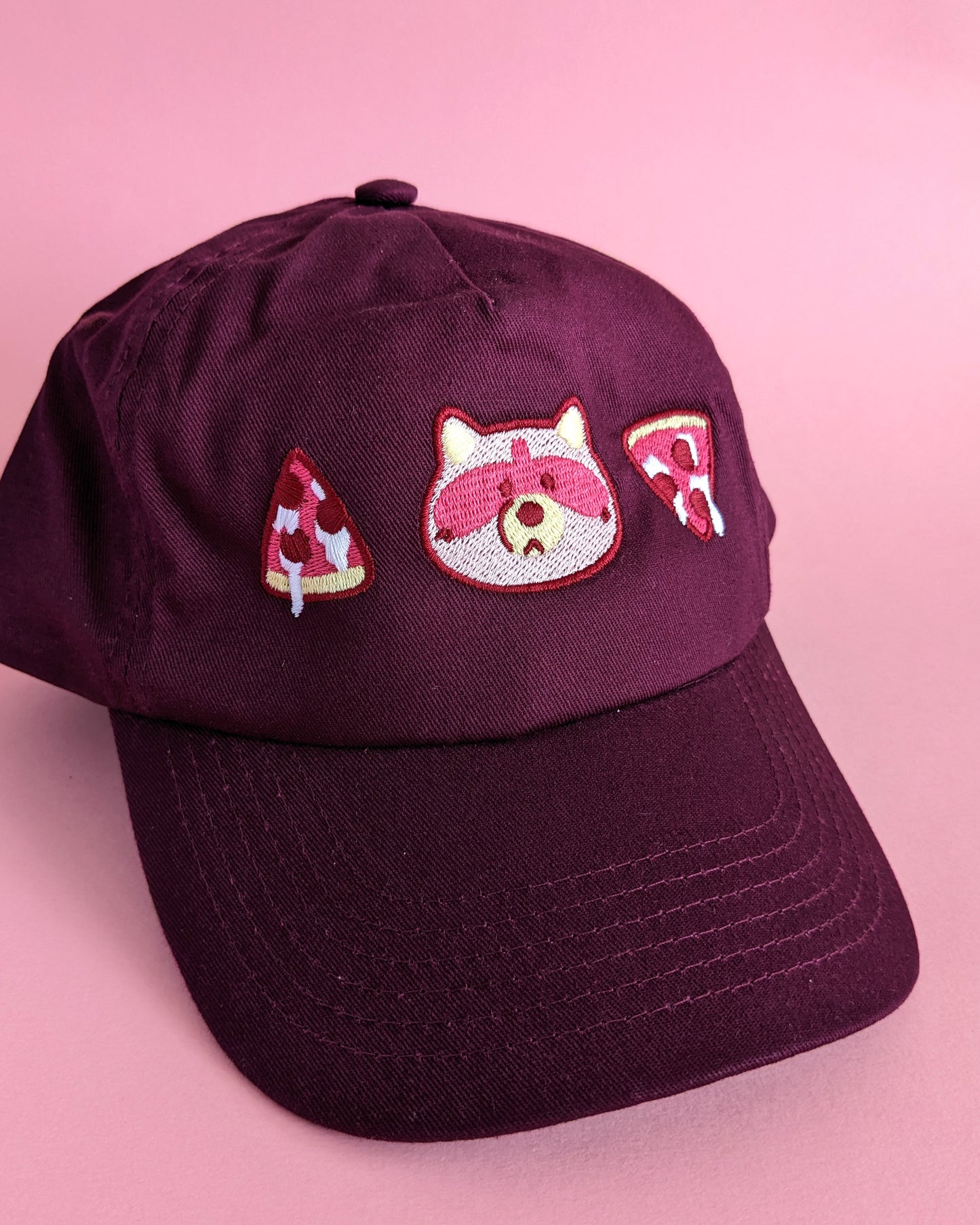 Pizza Raccoon - Burgundy Cap