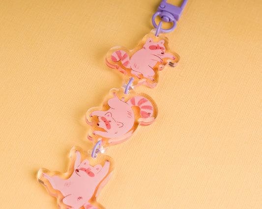 Raccoon Stack - Acrylic Keychain