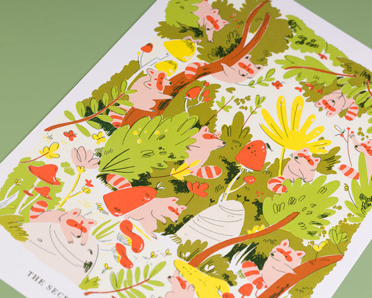 The Secret Raccoon Forest - A5 Art Print