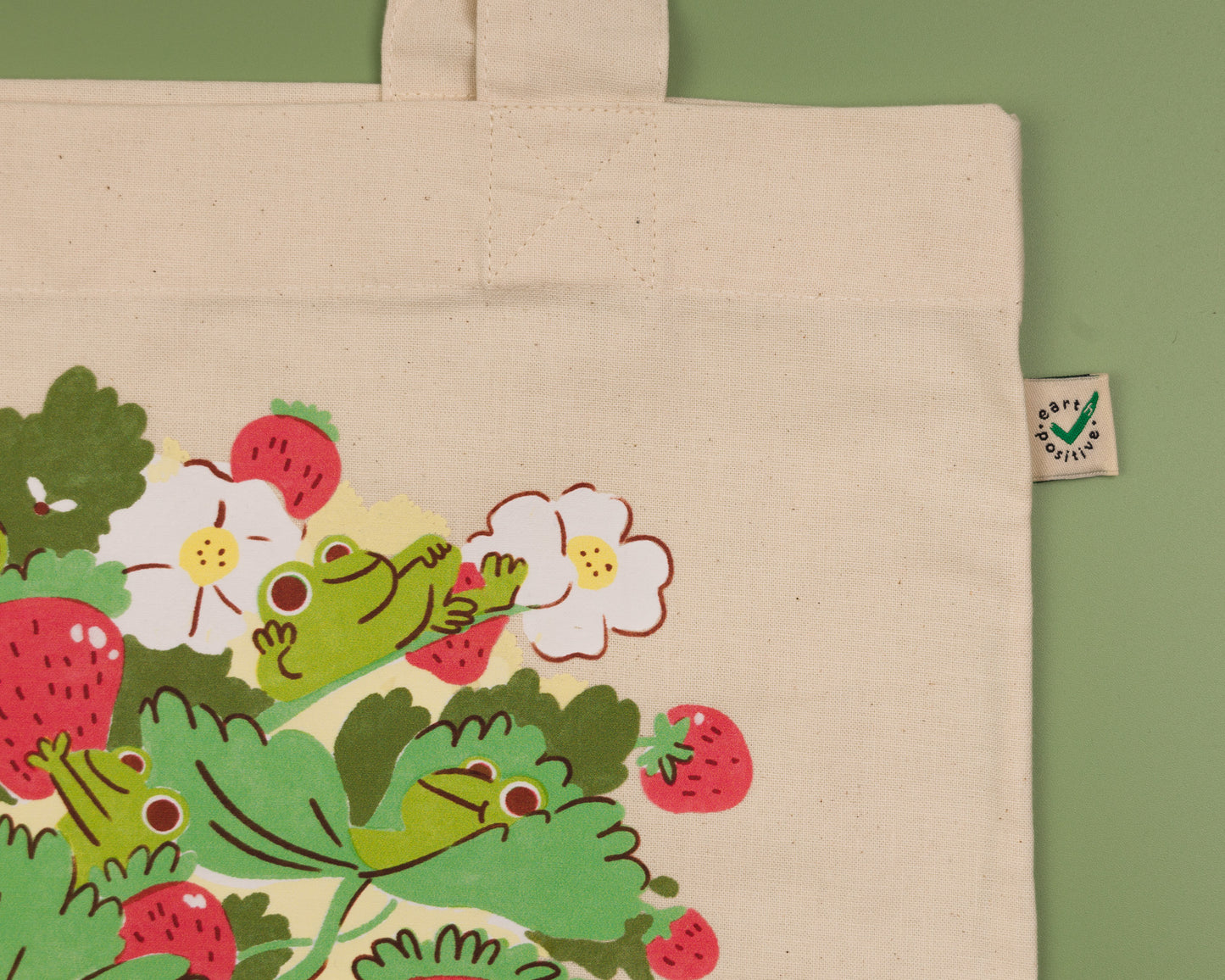 Frogs and Berries - Cotton Tote Bag