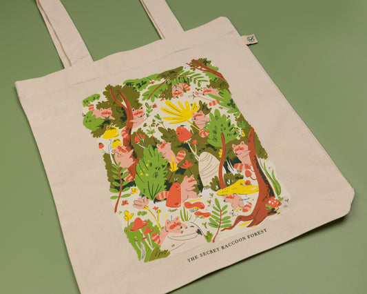 The Secret Raccoon Forest - Cotton Tote Bag