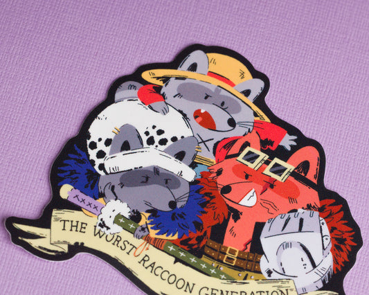Worst Raccoon Generation - Raccoon Pirates Vinyl Sticker