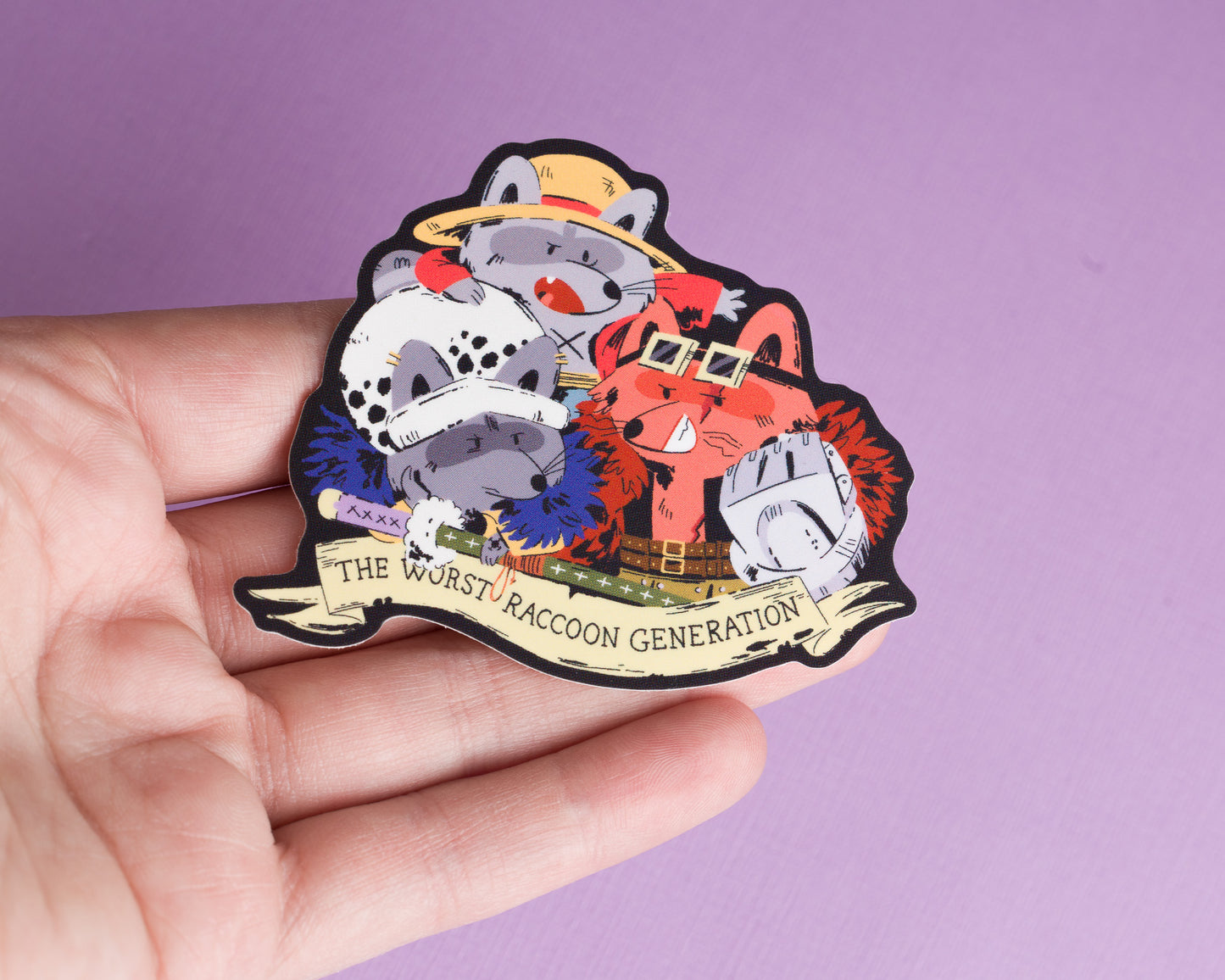 Worst Raccoon Generation - Raccoon Pirates Vinyl Sticker