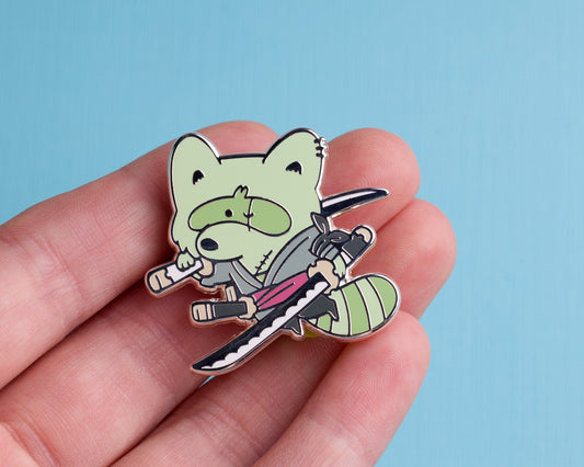 Swordsman - Raccoon Pirates Enamel Pin